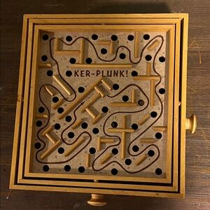 Mattel Ker-Plunk! Wooden Board Game - Brown and Tan